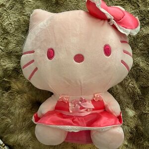 Hello Kitty Pink Plush Character Doll with Bow and Dress - Kids Toys